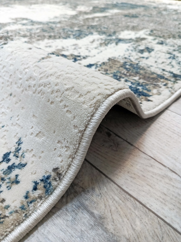 Ковер Лакшери современный 27704 серо-синий