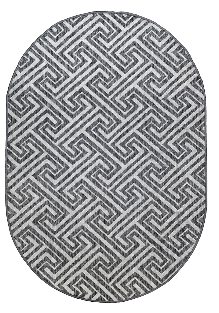 Ковер Эко-люкс Безворсовый 77012/37 Серый овал