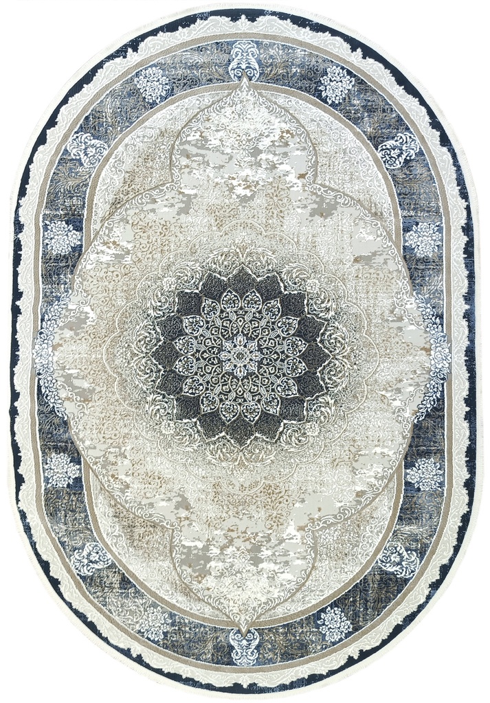 Ковер Deco Классический 27257 голубой овал